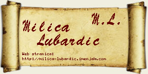 Milica Lubardić vizit kartica
